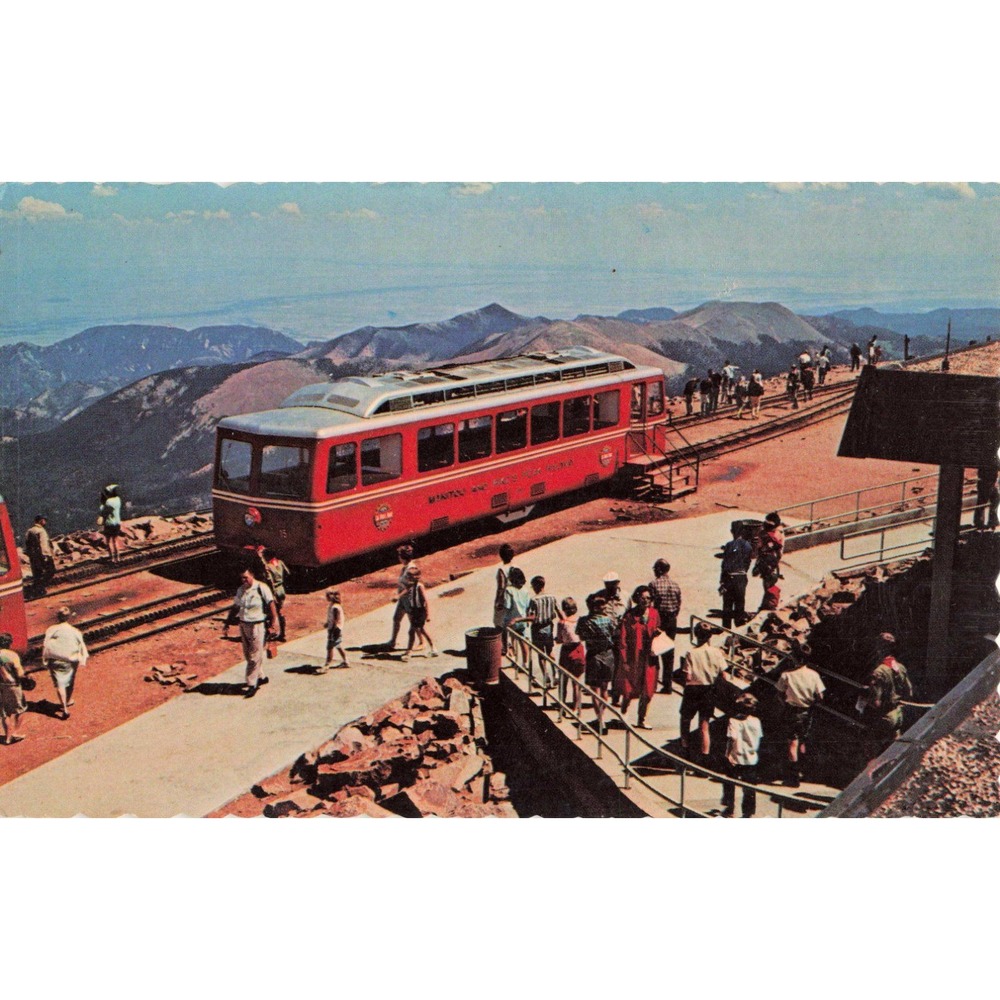 Vintage Pikes Peak Colorado Streamline Diesel Cog Train Summit Postcard 3541 - Picture 1 of 2